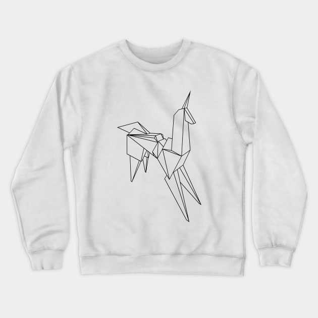 origami unicorn Crewneck Sweatshirt by Lab7115